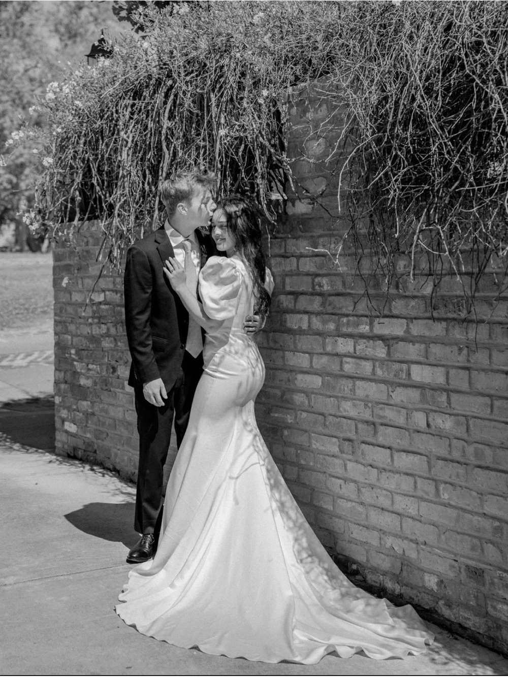 Miosa bride ivory puff sleeve wedding dress satin le blanc Casablanca - Picture 15 of 16